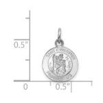 Sterling Silver Rhodium-plated Saint Christopher Medal - Image 4