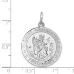 Sterling Silver Rhodium-plated Saint Christopher Medal - Image 3