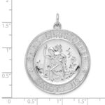 Sterling Silver Rhodium-plated Saint Christopher Medal - Image 3