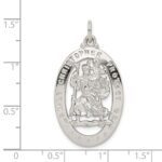 Sterling Silver Rhodium-plated Saint Christopher Medal - Image 3