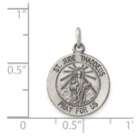 Sterling Silver Antiqued Saint Jude Thaddeus Medal - Image 3