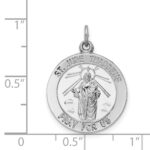 Sterling Silver Rhodium-plated Saint Jude Thaddeus Medal - Image 4