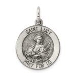 Sterling Silver Antiqued Saint Lucy Medal