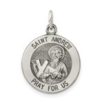 Sterling Silver Antiqued Saint Andrew Medal