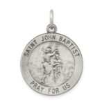 Sterling Silver Antiqued Saint John the Baptist Medal