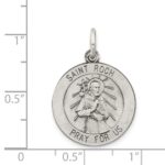 Sterling Silver Antiqued Saint Roch Medal - Image 3