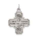 Sterling Silver Antiqued Reversible 4-way Medal - Image 4