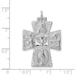Sterling Silver Rhodium-plated Reversible 4-way Medal - Image 4