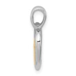 Sterling Silver Rhodium-platedVermeil Cross Heart Pendant - Image 2