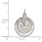 Sterling Silver Antiqued First Holy Communion Medal - Image 3