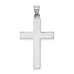 Sterling Silver Rhodium-plated Diamond Cut Cross Pendant - Image 4