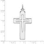 Sterling Silver Platinum-plated Latin Cross Pendant - Image 3