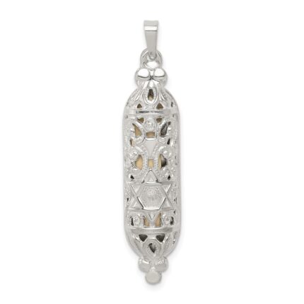 Sterling Silver Fancy Mezuzah Pendant