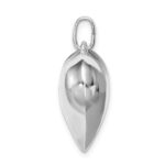 Sterling Silver Rhodium-plated Puffed Heart Pendant - Image 2