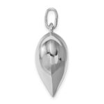 Sterling Silver Rhodium-plated Puffed Heart Pendant - Image 2