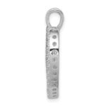 Sterling Silver Rhodium-plated CZ Open Heart MOM Pendant - Image 2