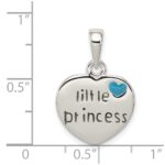 Sterling Silver Enameled Little Princess Heart Pendant - Image 3
