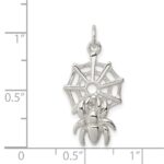 Sterling Silver Spider on Web Charm - Image 3
