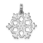 Sterling Silver Rhodium-plated Enameled Snowflake Charm - Image 4