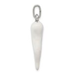Sterling Silver White Enamel Italian Horn Pendant - Image 2