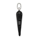 Sterling Silver Black Enamel Italian Horn Pendant - Image 2