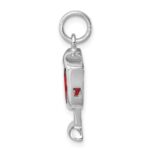 Sterling Silver Rhodium-plated Red CZ Wine Glass Charm - Image 2