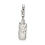 Sterling Silver Rhodium-plated Enameled and CZ Cell Phone Charm - Image 4