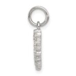 Sterling Silver Rhodium-plated CZ Heart Charm - Image 2