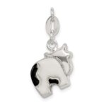 Sterling Silver Enameled Cow Charm - Image 4