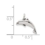 Sterling Silver Antiqued Small Dolphin Charm - Image 3
