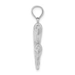 Sterling Silver Rhodium-plated Polished Dolphins Pendant - Image 2
