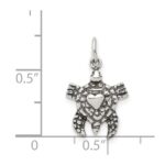 Sterling Silver Antiqued Sea Turtle Charm - Image 3