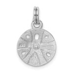 Sterling Silver Rhodium-plated Polished Enameled Sand Dollar Charm - Image 3