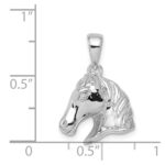 Sterling Silver Rhodium-plated Horse Pendant - Image 4