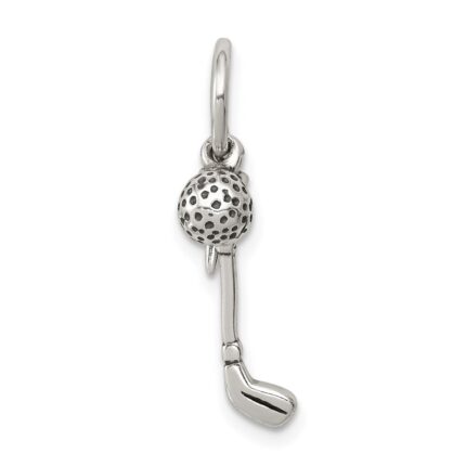 Sterling Silver Antiqued Golfer's Charm