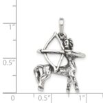 Sterling Silver Antiqued Sagittarius Zodiac Pendant - Image 3