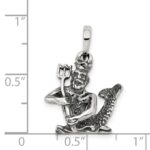 Sterling Silver Antiqued Aquarius Zodiac Pendant - Image 3