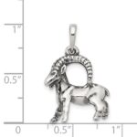 Sterling Silver Antiqued Capricorn Zodiac Pendant - Image 3