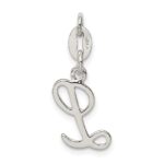 Sterling Silver Letter L Initial Charm - Image 3
