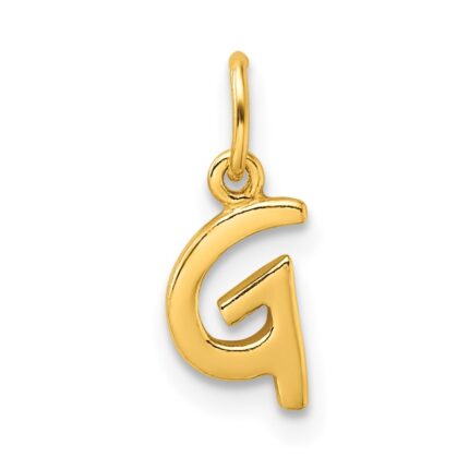 Sterling Silver Gold-tone Polished Letter G Initial Charm