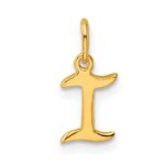 Sterling Silver Gold-tone Polished Letter I Initial Charm - Image 3