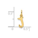 Sterling Silver Gold-tone Polished Letter J Initial Charm - Image 4