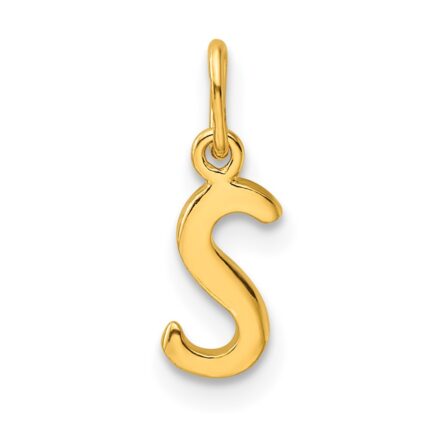 Sterling Silver Gold-tone Polished Letter S Initial Charm
