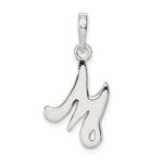 Sterling Silver Letter M Initial Pendant - Image 4