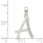 Sterling Silver CZ Letter A Initial Pendant - Image 3