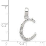 Sterling Silver CZ Letter C Initial Pendant - Image 3