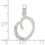 Sterling Silver CZ Letter O Initial Pendant - Image 4
