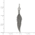 Sterling Silver Antiqued Feather Pendant - Image 3