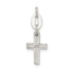 Sterling Silver & CZ Polished Cross Charm - Image 4