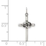 Sterling Silver Antiqued Wedding Cross Charm - Image 3